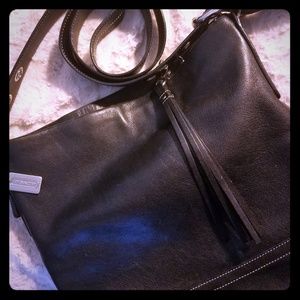 EUC Coach black leather crossbody purse